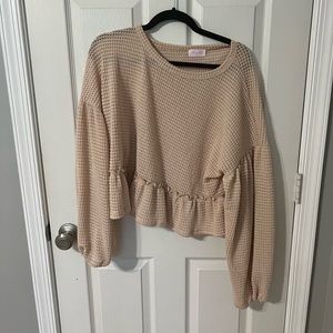 Cream Pink Lily NWOT Top